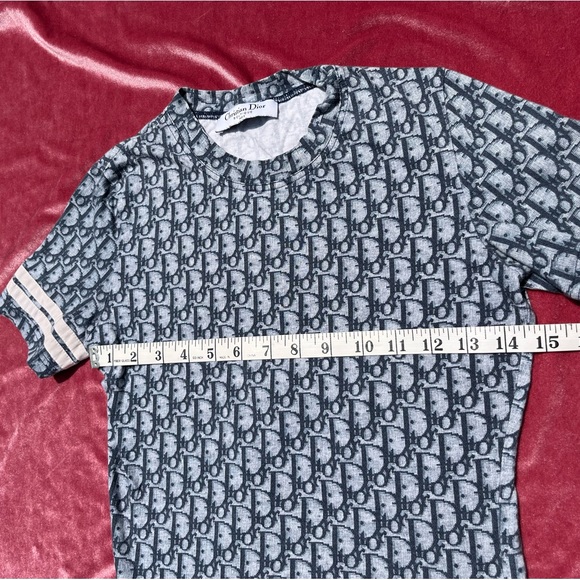 DIOR • AUTHENTIC Y2K VINTAGE MONOGRAM BLUE BABY TEE XS/XXS - Picture 6 of 9